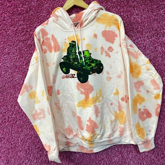 Gorillaz Self-Titled Album Cover Tie-Dye Hoodie Size Xl - Picture 3 of 4